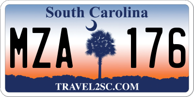 SC license plate MZA176
