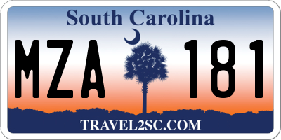 SC license plate MZA181