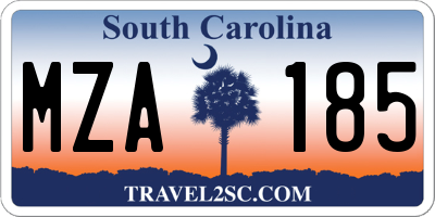 SC license plate MZA185