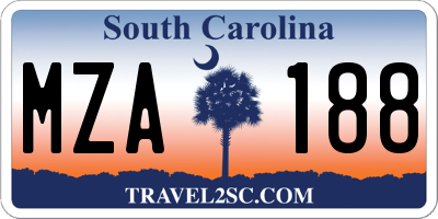 SC license plate MZA188