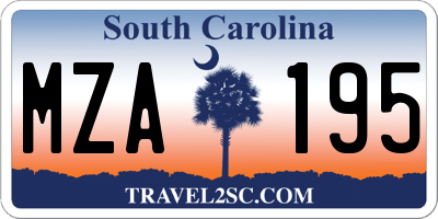 SC license plate MZA195