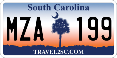 SC license plate MZA199
