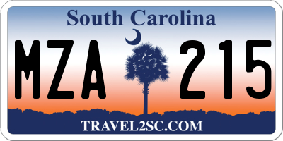 SC license plate MZA215