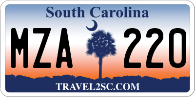 SC license plate MZA220