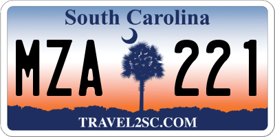 SC license plate MZA221