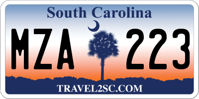 SC license plate MZA223