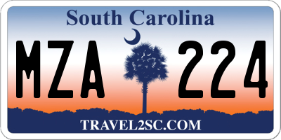 SC license plate MZA224