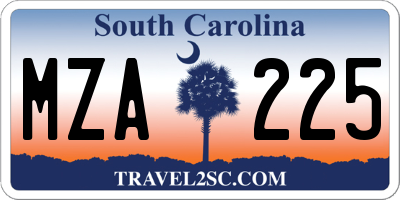 SC license plate MZA225