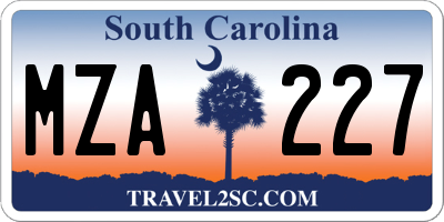SC license plate MZA227