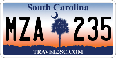 SC license plate MZA235
