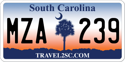 SC license plate MZA239