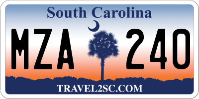 SC license plate MZA240