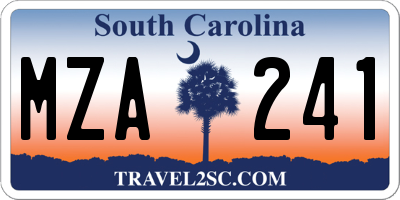 SC license plate MZA241