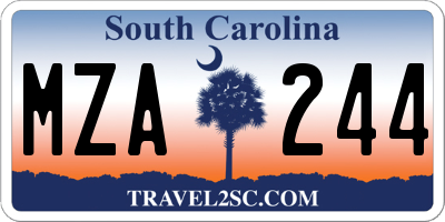 SC license plate MZA244