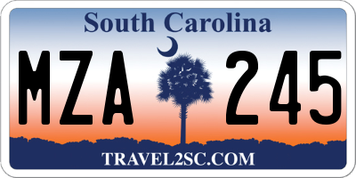 SC license plate MZA245