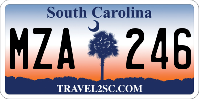 SC license plate MZA246
