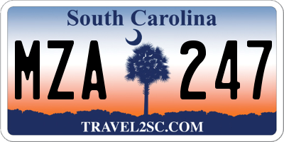 SC license plate MZA247