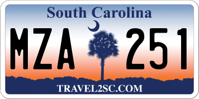 SC license plate MZA251