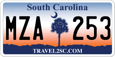 SC license plate MZA253