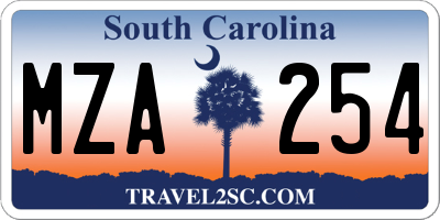 SC license plate MZA254