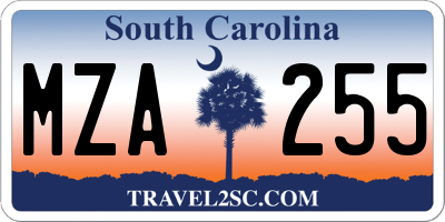 SC license plate MZA255