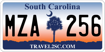 SC license plate MZA256