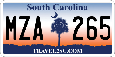 SC license plate MZA265