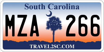SC license plate MZA266