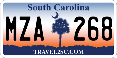 SC license plate MZA268