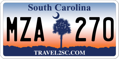 SC license plate MZA270