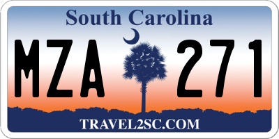 SC license plate MZA271