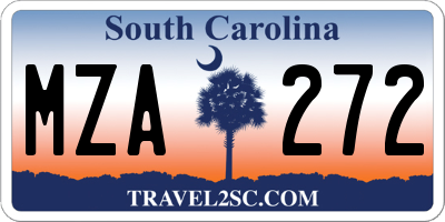 SC license plate MZA272