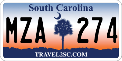 SC license plate MZA274