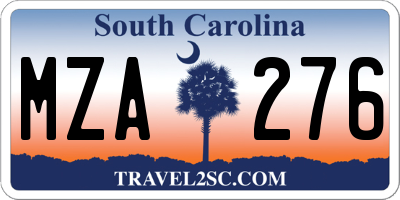 SC license plate MZA276