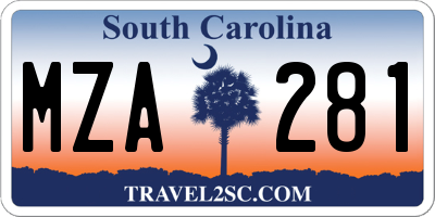 SC license plate MZA281