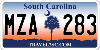 SC license plate MZA283