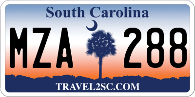 SC license plate MZA288