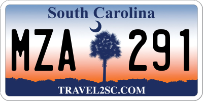 SC license plate MZA291