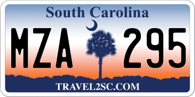 SC license plate MZA295