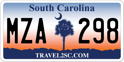 SC license plate MZA298