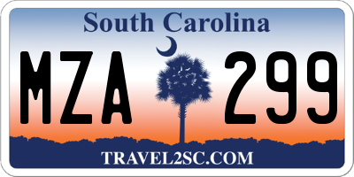 SC license plate MZA299