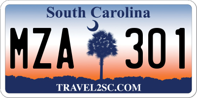 SC license plate MZA301