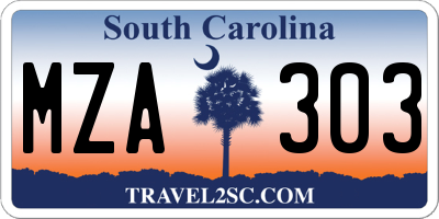 SC license plate MZA303
