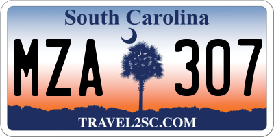 SC license plate MZA307