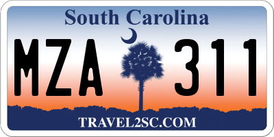 SC license plate MZA311