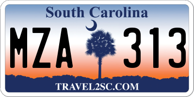 SC license plate MZA313