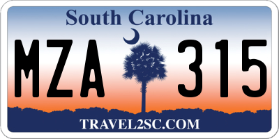 SC license plate MZA315