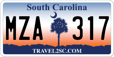 SC license plate MZA317