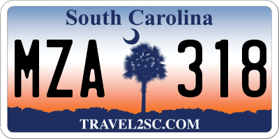SC license plate MZA318