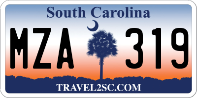 SC license plate MZA319